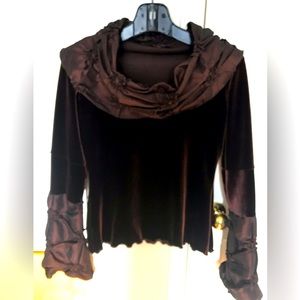 Veronique Daragon velvet and satin top